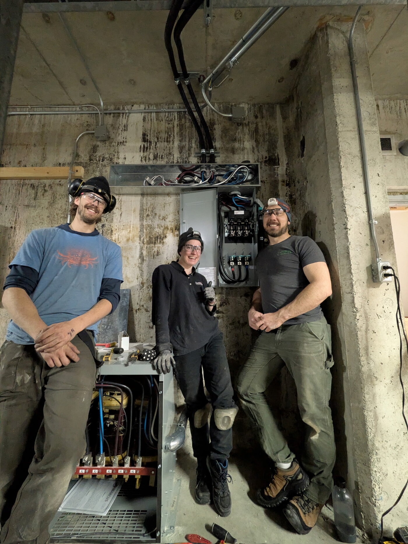 The Pighin Electric team together at an electrical worksite